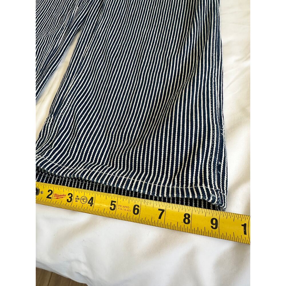 Dickies Stripe Overalls Womens Medium Railroad Bib Carpenter Wide Leg Denim - Picture 7 of 8